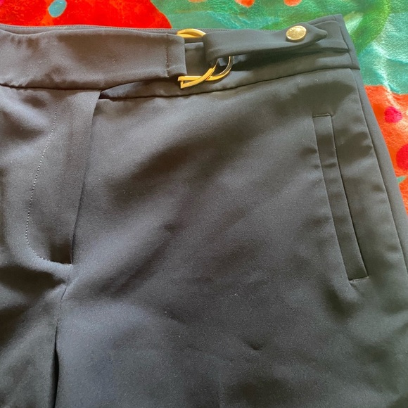 Tahari Wide Leg Blue and Gold Pants - Picture 5 of 5